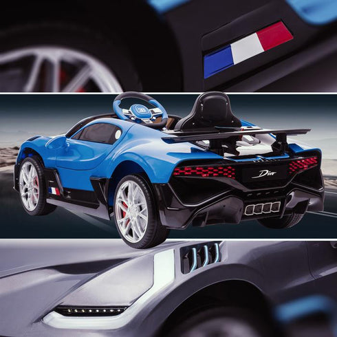 Licensed Bugatti Divo kids electric 12v ride on car with parental control- Blue