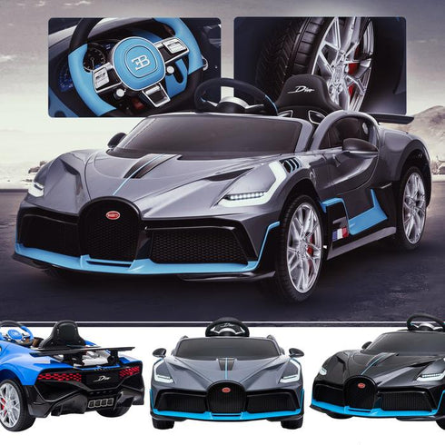 Licensed Bugatti Divo kids electric 12v ride on car with parental control- Blue