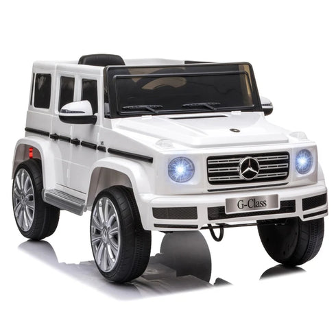Licensed Mercedes G63 12v Ride on Car SUV with Remote - White - With High Doors