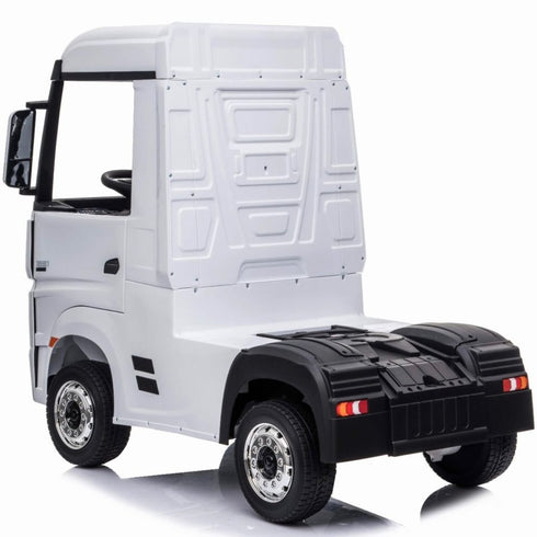 Licensed Mercedes Actros children's 24v ride on lorry with upgraded LEATHER seat, EVA RUBBER tyres, MP4 screen and has parental control- Black (Copy)