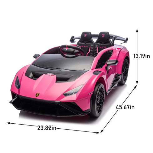 Lamborghini Huracan STO 24V Drift ride on car - Pink