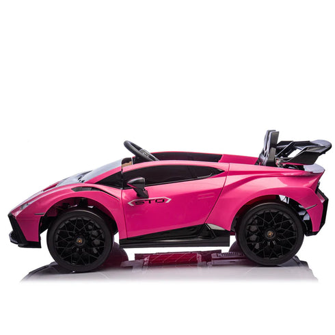 Lamborghini Huracan STO 12V Drift ride on car - Pink