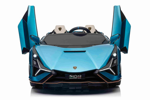 Lamborghini Sian, 24v, 4wd, 2 seater ride on car - Met Blue