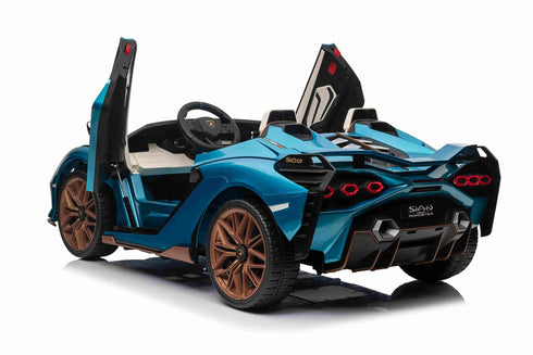 Lamborghini Sian, 24v, 4wd, 2 seater ride on car - Met Blue