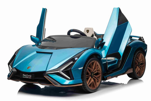 Lamborghini Sian, 24v, 4wd, 2 seater ride on car - Met Blue