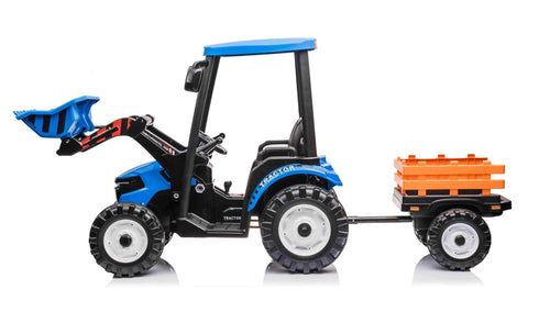 New 24v High roof kids electric ride on tractor with trailer - Green