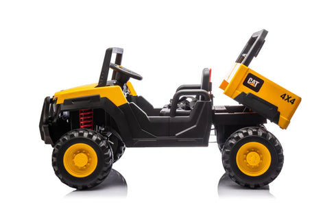 CAT Kids 24V Ride On UTV – Electric 2‑Seater with Tipping Bed, Shovel, MP3 & Remote Control