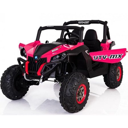 Renegade UTV-MX Buggy Style 24V 4WD Kids Electric Ride On With EVA Tyres, LEATHER seats and MP4 screen - Pink