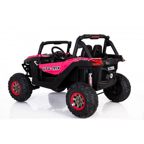 Renegade UTV-MX Buggy Style 24V 4WD Kids Electric Ride On With EVA Tyres, LEATHER seats and MP4 screen - Pink