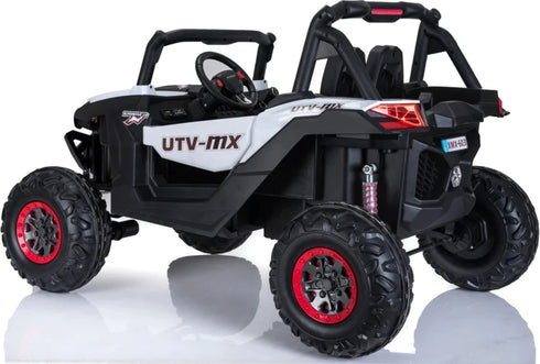 Renegade UTV-MX Buggy Style 24V 4WD Kids Electric Ride On With EVA Tyres, LEATHER seats and MP4 screen - White