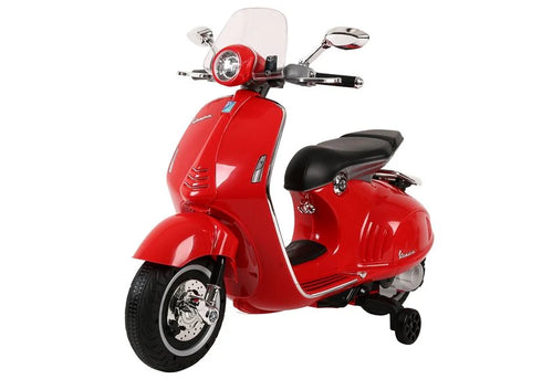 Licensed Children's Vespa 12V Ride On Electric Bike - Red