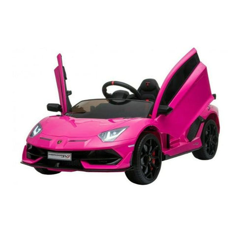 LAMBORGHINI SVJ FULLY LICENSED 12V CHILDRENS RIDE ON CAR WITH 2.4G PARENTAL REMOTE- PINK