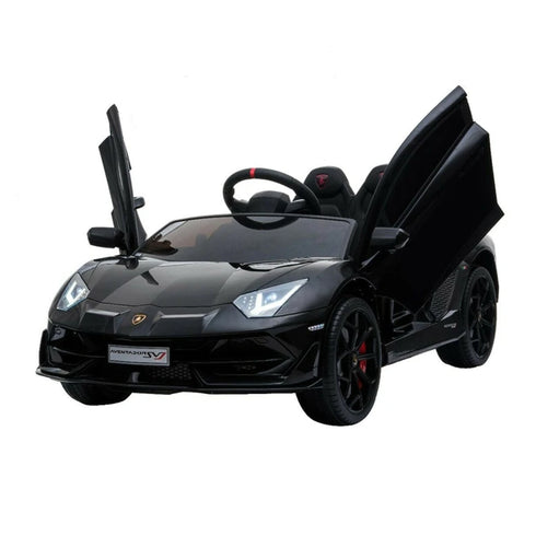 LAMBORGHINI SVJ FULLY LICENSED 12V CHILDRENS RIDE ON CAR WITH 2.4G PARENTAL REMOTE- BLACK