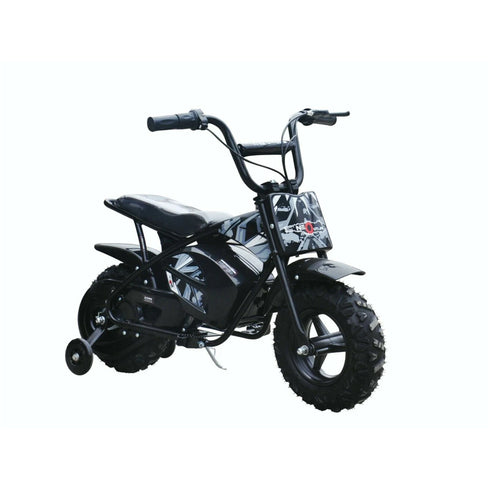 KIDS ELECTRIC 250W MINI DIRT BIKE MINI MOTO PIT SCRAMBLER BIKE 24V BATTERY HP108- Black