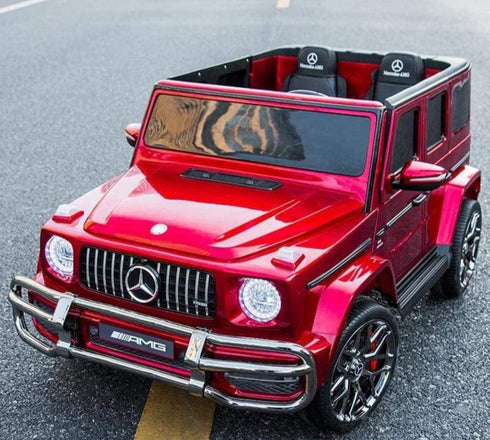 Licensed 4WD High Door Mercedes AMG G63 24V Ride On 2 SEATER Jeep - WINE RED