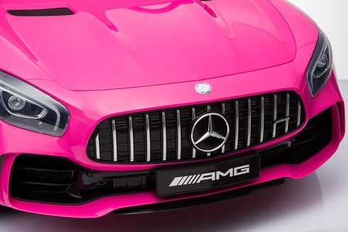 OFFICIAL LICENSED 24V KIDS ELECTRIC RIDE ON MERCEDES AMG GTR 4WD WITH PARENTAL REMOTE CONTROL - 2 SEATER MODEL Pink