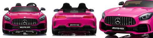 OFFICIAL LICENSED 24V KIDS ELECTRIC RIDE ON MERCEDES AMG GTR 4WD WITH PARENTAL REMOTE CONTROL - 2 SEATER MODEL Pink