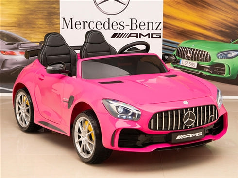 OFFICIAL LICENSED 24V KIDS ELECTRIC RIDE ON MERCEDES AMG GTR 4WD WITH PARENTAL REMOTE CONTROL - 2 SEATER MODEL Pink