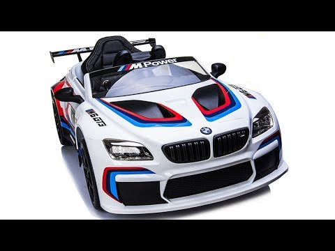 Licensed BMW M6 GT3 electric ride on car with EVA wheels and LEATHER seat upgrade- White