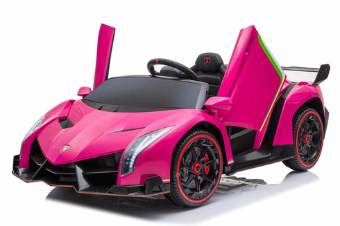 Fully Licensed Lamborghini Veneno 2 seater ride on car MP4 LCD screen - PINK