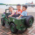 Willys Jeep 4WD 3 seater kids ride on jeep - Dark Green