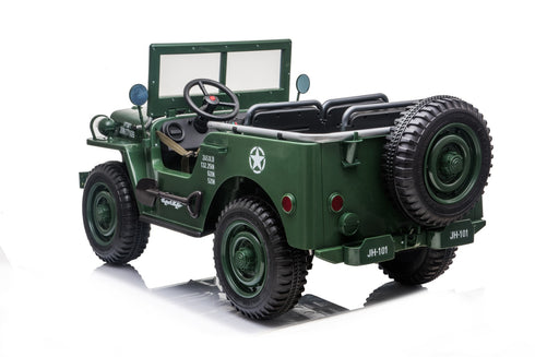 Willys Jeep 4WD 3 seater kids ride on jeep - Dark Green