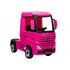 Licensed Mercedes Actros children's 24v ride on lorry with upgraded LEATHER seat, EVA RUBBER tyres, MP4 screen and has parental control- Pink