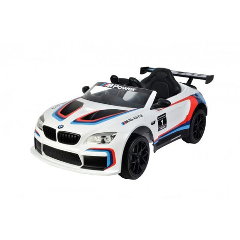 Licensed BMW M6 GT3 electric ride on car with EVA wheels and LEATHER seat upgrade- White