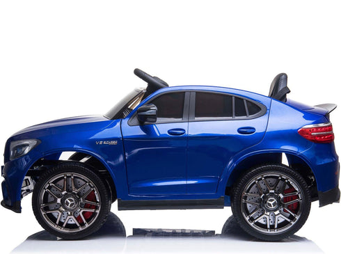 Mercedes GLC 63S AMG Ride On Car coupe 12V with LEATHER seat, EVA tyres and MP4 - Metallic Blue