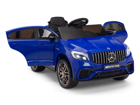 Mercedes GLC 63S AMG Ride On Car coupe 12V with LEATHER seat, EVA tyres and MP4 - Metallic Blue