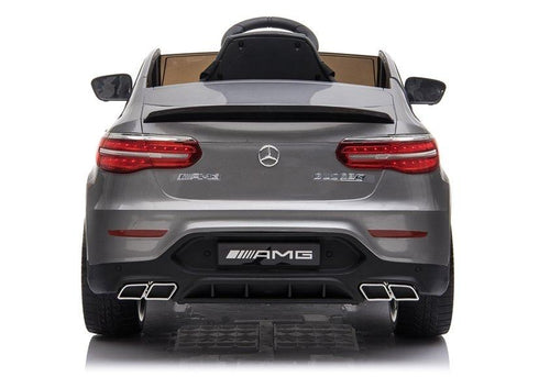 Mercedes GLC 63S AMG Ride On Car coupe 12V with LEATHER seat, EVA tyres and MP4 - Metallic Silver