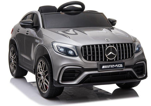 Mercedes GLC 63S AMG Ride On Car coupe 12V with LEATHER seat, EVA tyres and MP4 - Metallic Silver