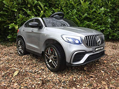 Mercedes GLC 63S AMG Ride On Car coupe 12V with LEATHER seat, EVA tyres and MP4 - Metallic Silver