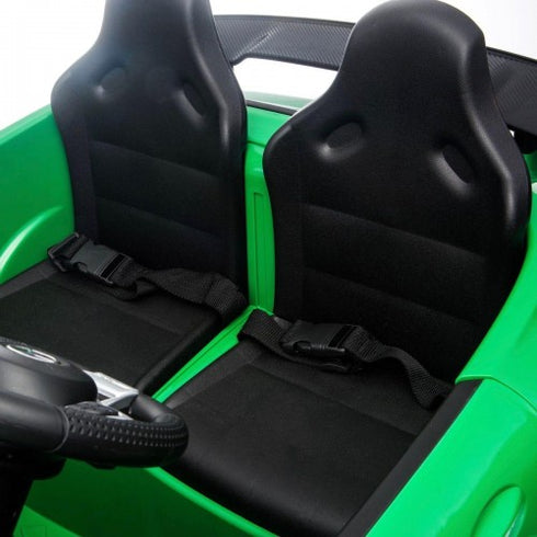 OFFICIAL LICENSED 24V KIDS ELECTRIC RIDE ON MERCEDES GTR AMG 4WD WITH PARENTAL REMOTE CONTROL - 2 SEATER MODEL GREEN