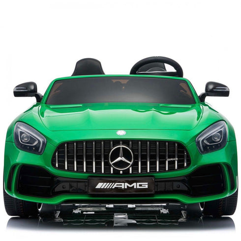 OFFICIAL LICENSED 24V KIDS ELECTRIC RIDE ON MERCEDES GTR AMG 4WD WITH PARENTAL REMOTE CONTROL - 2 SEATER MODEL GREEN