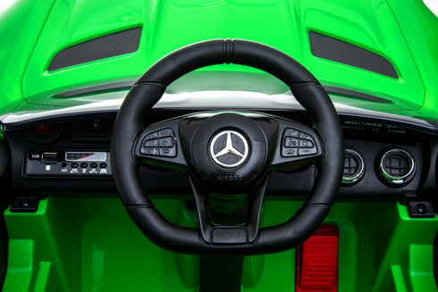 Official Licensed Mercedes AMG GTR ride on car with parental control-white/green.red