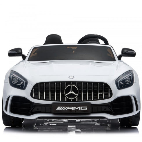 OFFICIAL LICENSED 24V KIDS ELECTRIC RIDE ON MERCEDES GT R AMG 4WD WITH PARENTAL REMOTE CONTROL - 2 SEATER MODEL WHITE