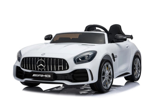 OFFICIAL LICENSED 24V KIDS ELECTRIC RIDE ON MERCEDES GT R AMG 4WD WITH PARENTAL REMOTE CONTROL - 2 SEATER MODEL WHITE