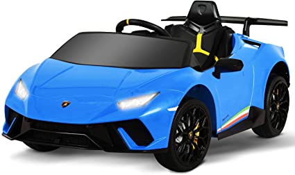 Licensed Lamborghini Huracan Performante Children's Battery Operated 12V Ride on car - Blue