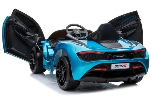 Licensed McLaren 720S Spider 12V Battery Electric Ride On Car Metallic Belize Blue
