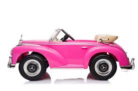 Mercedes Benz BEIGE 300S (W188) Licensed Kids Electric Ride On Car with Leather Seat, EVA wheels, Remote Control LED Lights and MP3- Pink