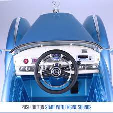 Mercedes Benz BEIGE 300S (W188) Licensed Kids Electric Ride On Car with Leather Seat, EVA wheels, Remote Control LED Lights and MP3- Pink