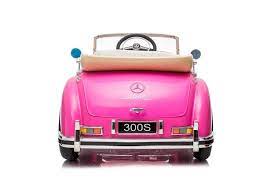 Mercedes Benz BEIGE 300S (W188) Licensed Kids Electric Ride On Car with Leather Seat, EVA wheels, Remote Control LED Lights and MP3- Pink