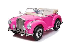 Mercedes Benz BEIGE 300S (W188) Licensed Kids Electric Ride On Car with Leather Seat, EVA wheels, Remote Control LED Lights and MP3- Pink