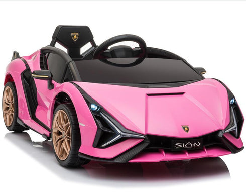 Licensed Lamborghini Sian childrens electric ride on car with parental control - Pink