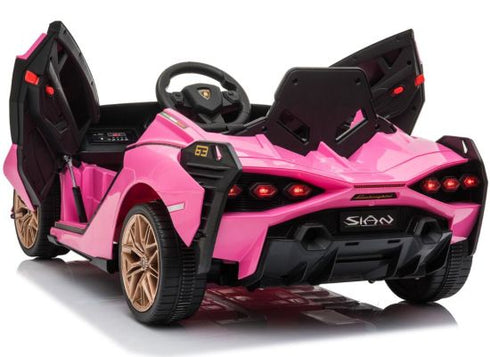 Licensed Lamborghini Sian childrens electric ride on car with parental control - Pink