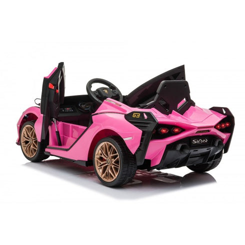 Licensed Lamborghini Sian childrens electric ride on car with parental control - Pink