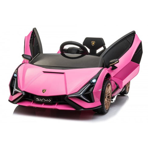 Licensed Lamborghini Sian childrens electric ride on car with parental control - Pink