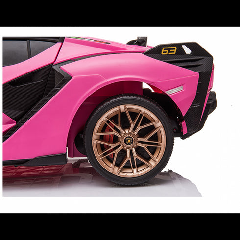 Licensed Lamborghini Sian childrens electric ride on car with parental control - Pink