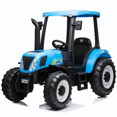 Licensed New Holland T7 Tractor Kids Electric Ride On Tractor 24V - Blue